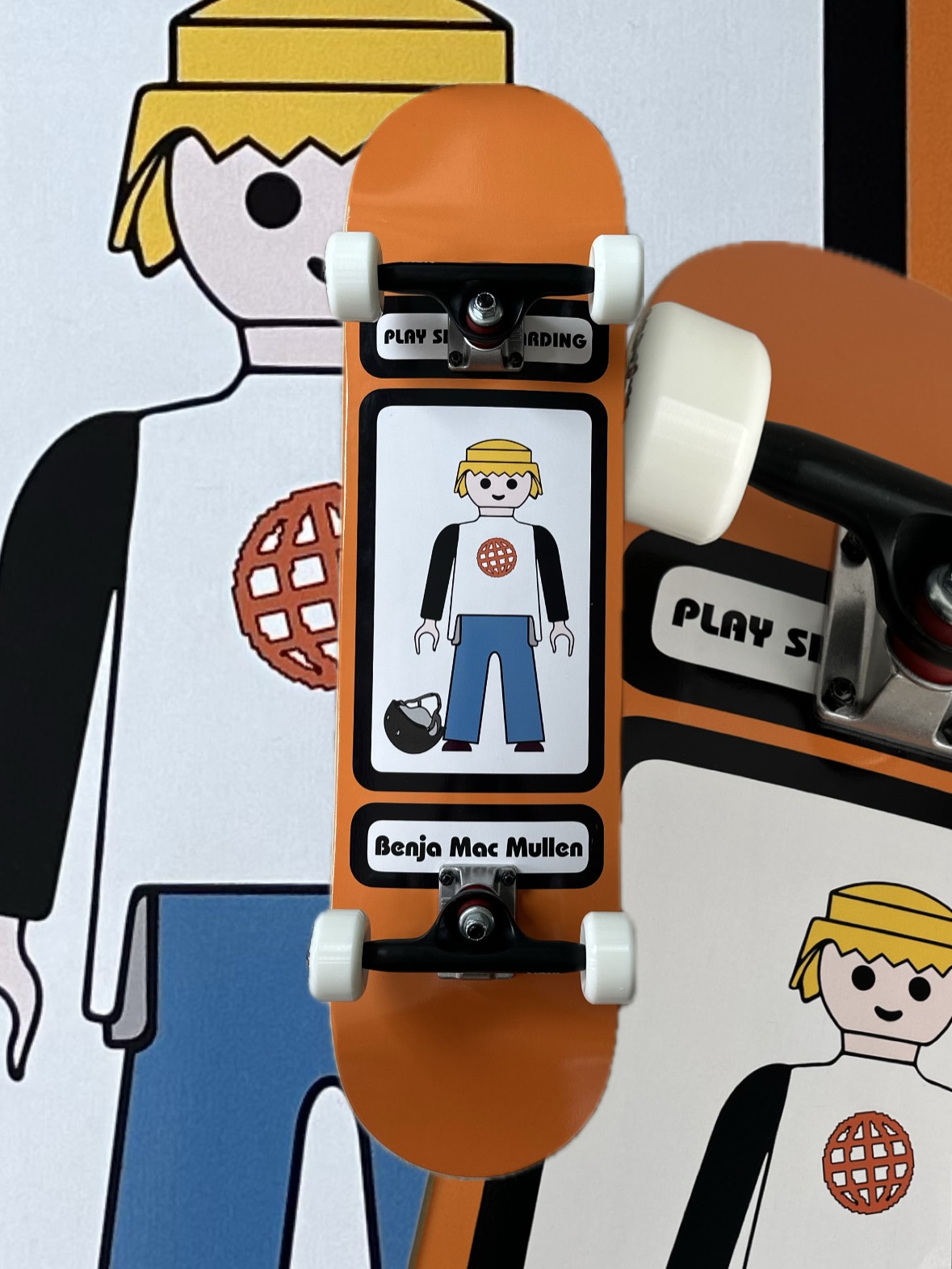 Skate completo Play naranja con ruedas blancas